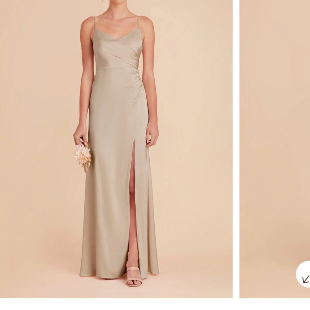 Birdy Grey Matte Satin Dress in Neutral Champagne